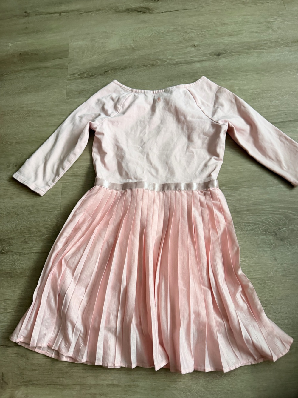 Polo Ralph Lauren Girls Pink Pleated Stretch Ponte Dress Cotton SZ 7 - Picture 6 of 8